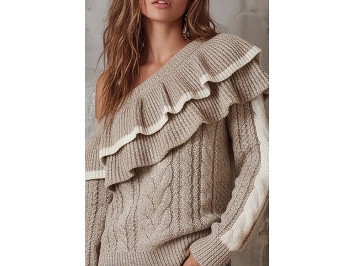 Chunky Cable Knit with Ruffles