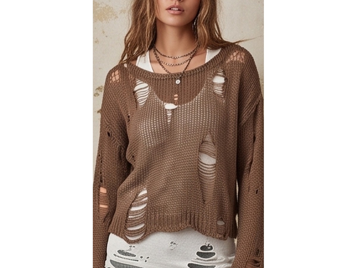 Distressed Open Knit