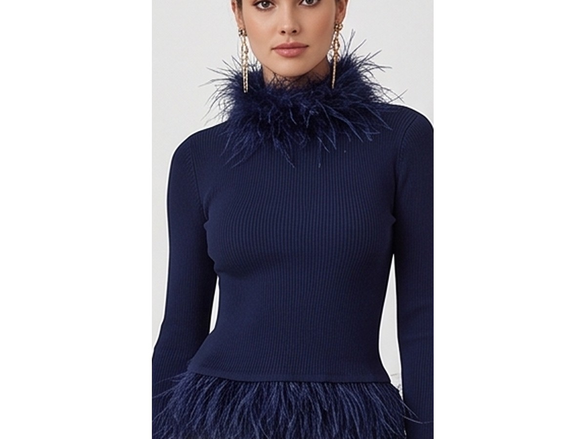 Feather-Trimmed Hem