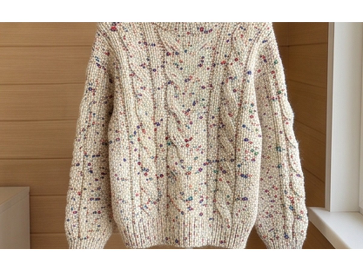 Chunky Knit Cable with Multi-Color Flecks