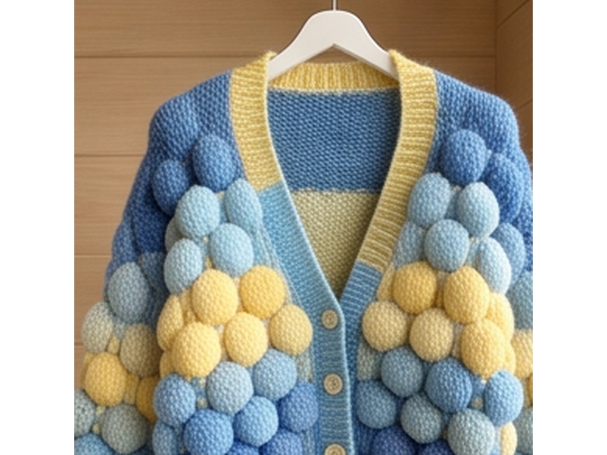 Color Pom Cardigan